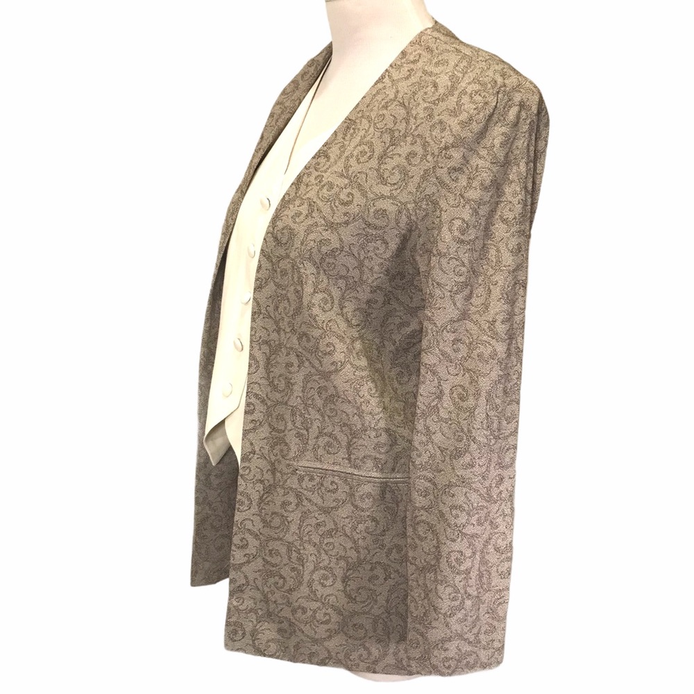 Paisley Sage Blazer Vest Vintage Top - Picture 5 of 10